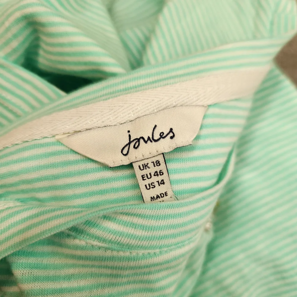 Joules Striped Carley Print Short Sleeve Classic Crewneck T Shirt Womens Size 14 - Picture 4 of 8